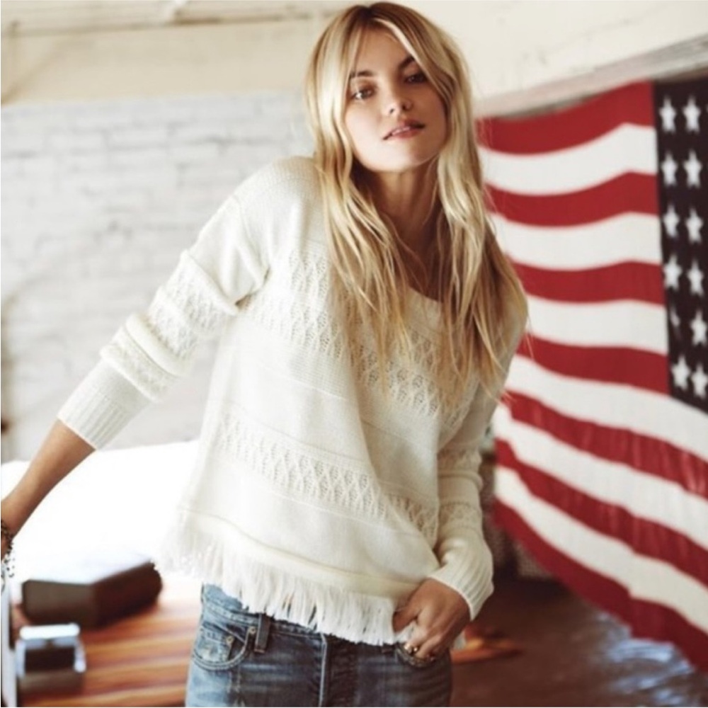 Rails Cream Textured Natalie Sweater